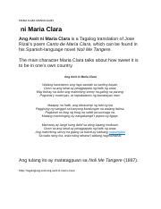 NOLI ME TANGERE (MARIA CLARA MONOLOGUE) .
